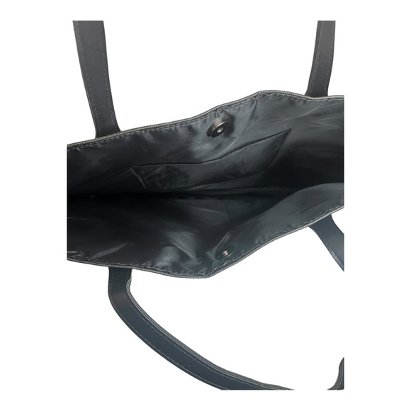 Vegan black and white tote size large - Picture 3 of 3